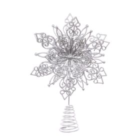 Silver Metallic Snowflake Tree Topper